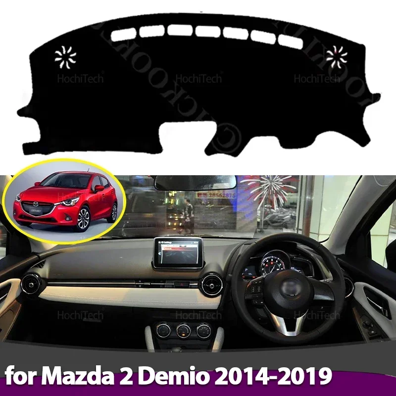 Anti-Rutsch-Armaturenbrett-Abdeckung, Schutzpolster, Autozubehör, Sonnenschutz, Teppich für Mazda 2, Mazda2 Demio 2014, 2015, 2016, 2017, 2018, 2019