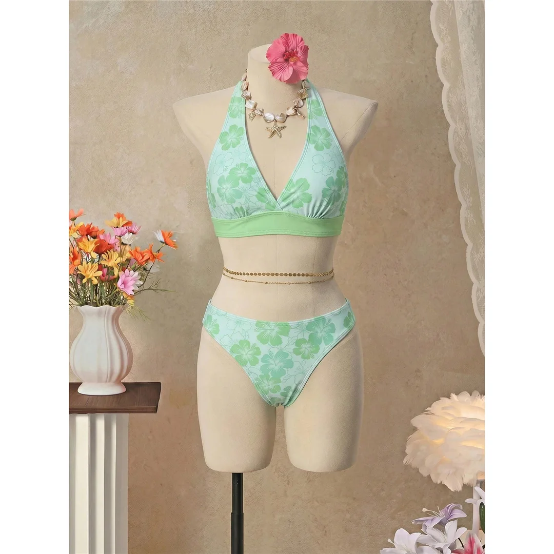 S - XL Mit Rock, Polka-Dot-Blumen-Bikini, Damen-Badebekleidung, dreiteiliges Bikini-Set, Badeanzug, Badebekleidung, Schwimmbekleidung V8518 – Detail 31