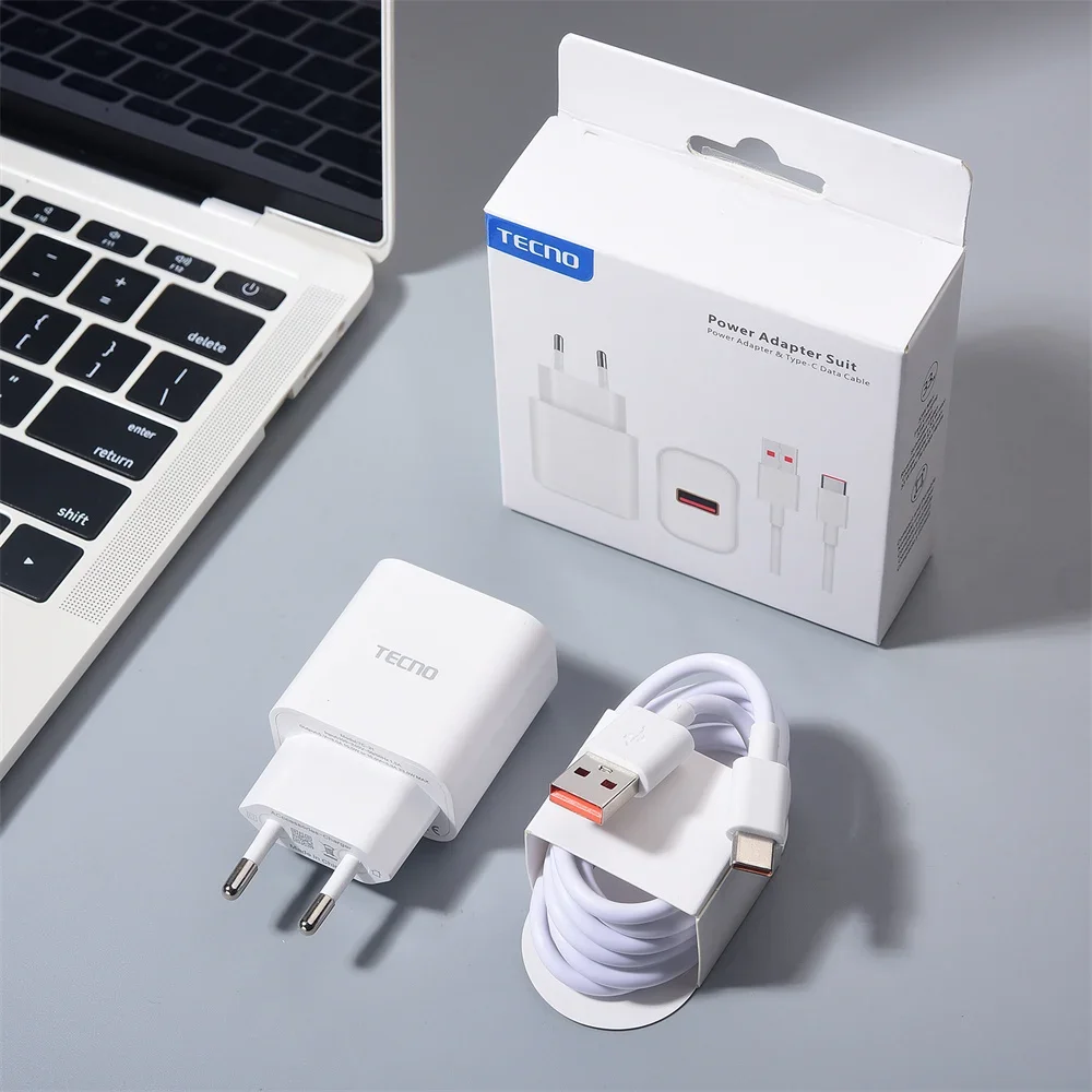 

Адаптер питания для сверхбыстрой зарядки TECNO 33 Вт с кабелем USB C 3A для Spark 20/30 pro 5G Camon 20/30S 40 pro Pova 6/5