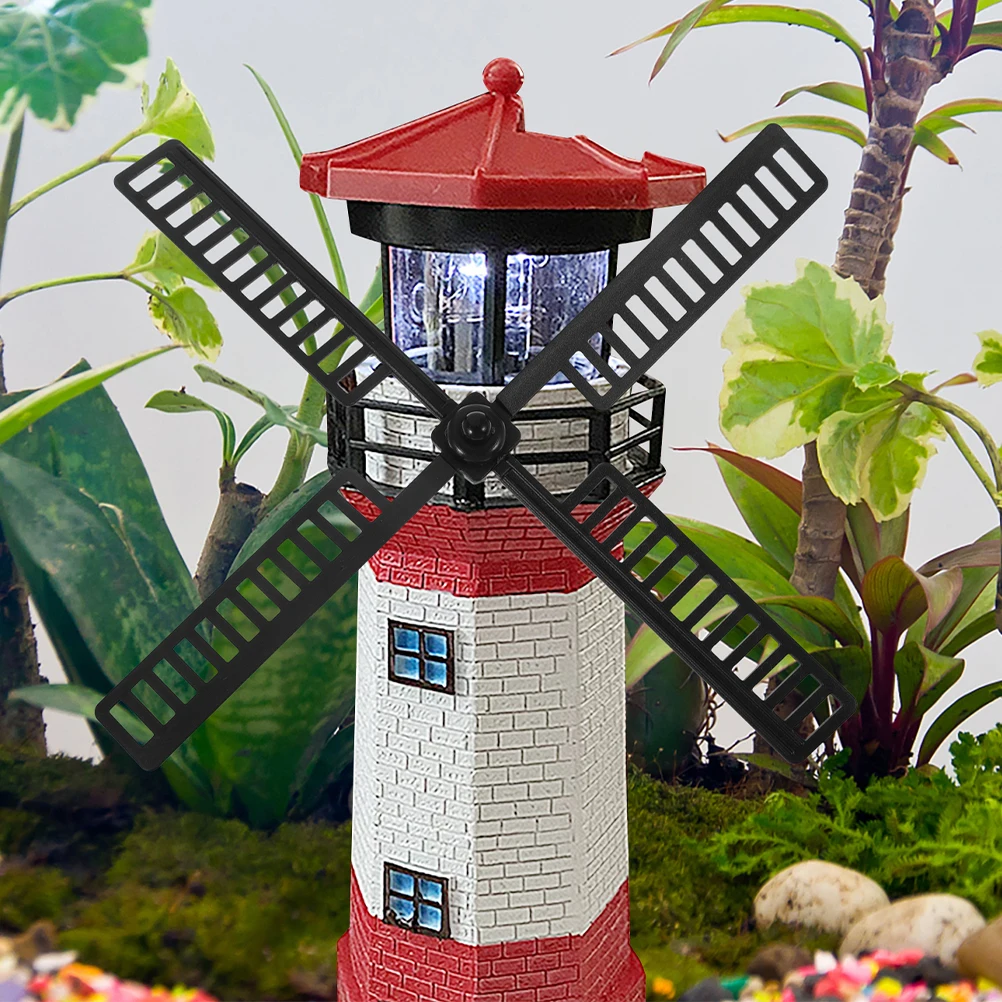 

2Pcs Solar Windmill Lighthouse Accessories Waterproof Plastic Blades Garden Decoration Outdoor Yard Windmill Parts