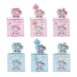 24Pcs Baby Elephant Favor Box For Kids Birthday Party Blue Pink Candy Gift Boxes Treat Kids Birthday Favors Baby Shower Decor