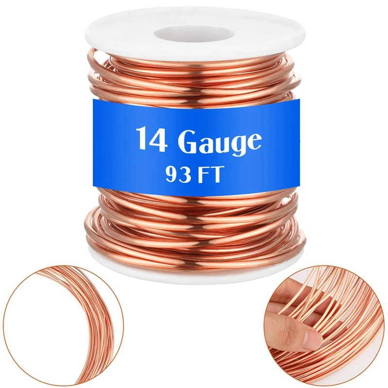 Soft Copper Wire For Electroculture Plants Bare Pure Copper Wire,1 Pound Spool,24 Gauge,0.020 Inch Dia,853.6 Inch Length Durable