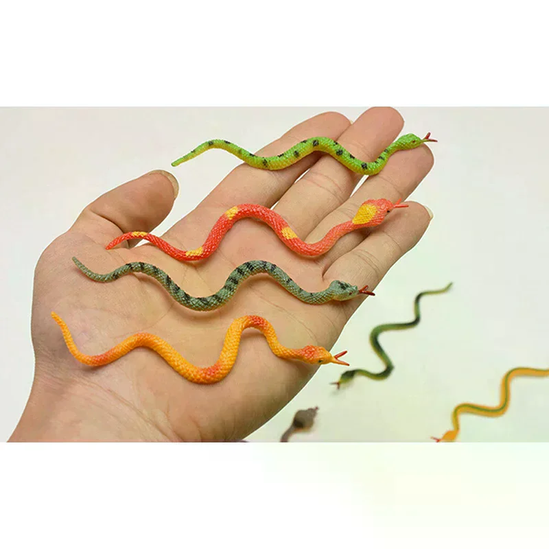 12pcs High Simulation Toy Plastic Snake Model Funny Scary Snake Kids Prank Toys