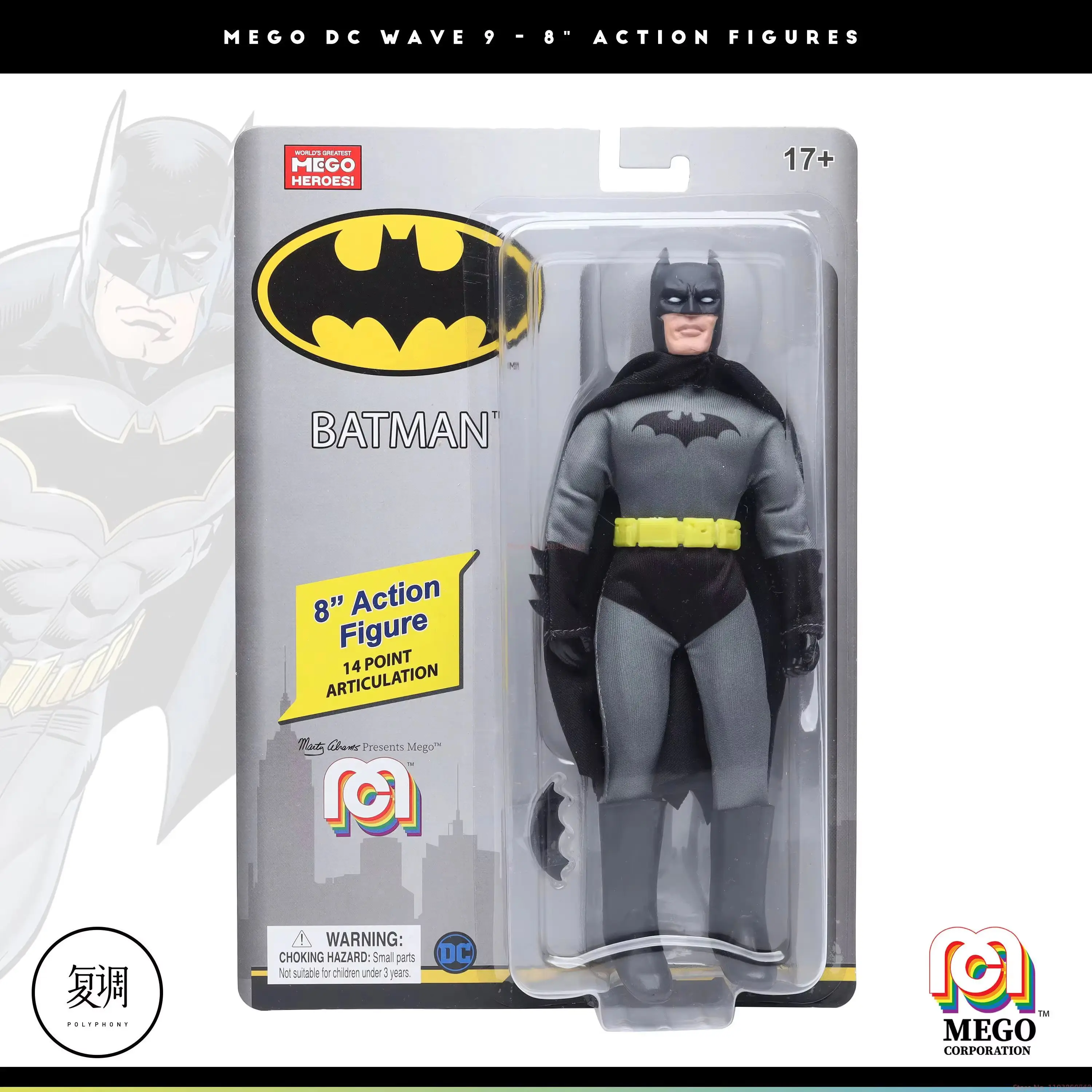 Auf Lager Mego DC Batman Superman Wunder Frau Superheld 8-Zoll-hängende Karte Action figur Modell Spielzeug Geschenke