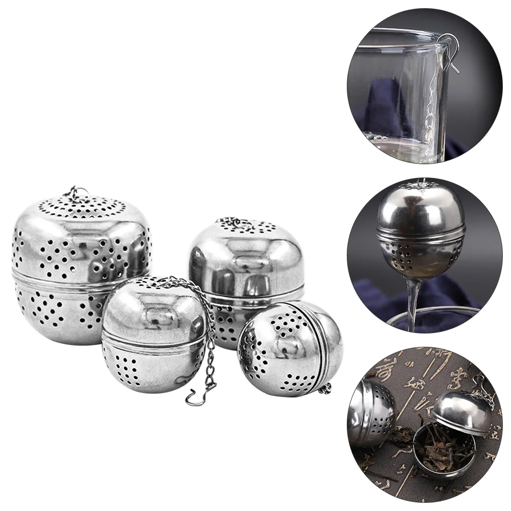 4 Pcs Hot Pot Stainless Steel Seasoning Ball Tea Strainer Home Diffuser 304 Filter