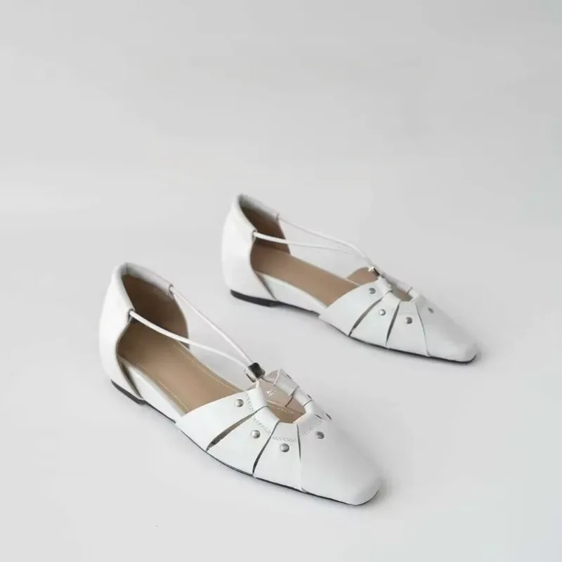

New Womens Shoes Fashion Retro Hollow Out Flat Sandals for Woman Exquisite French Casual Shoes Designer Shoes Sandalias De Mujer