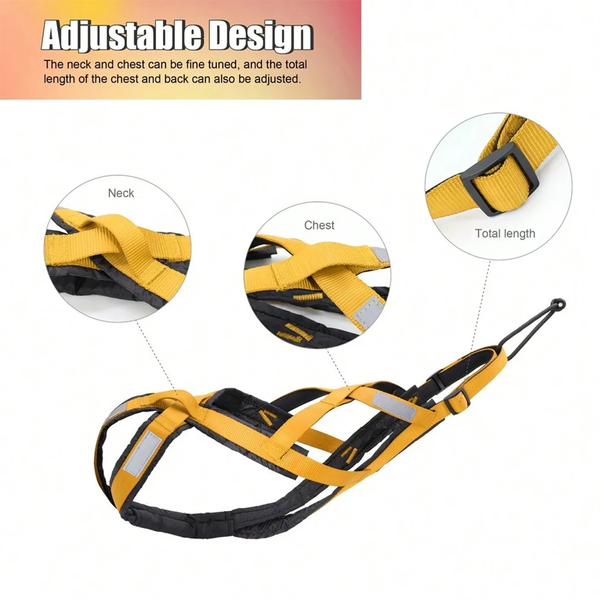 Dog Sled Harness Reflective Dog Weight Pulling Harnesses Adjustable Pet Training Sleding Harness For Medium Large Dogs