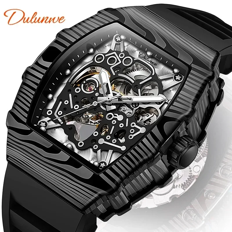 

Wine Barrel Tourbillon Automatic Mechanical Watch Men's Waterproof Luminous Mechanical Watch Fashion Hollow Man Sports Watch