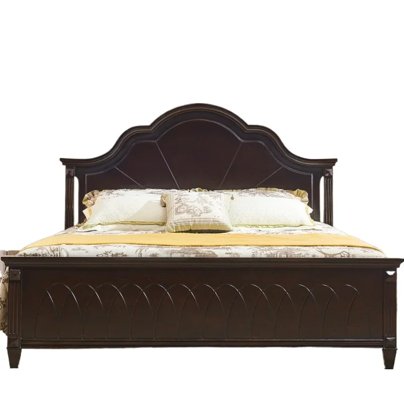 

American solid wood bed, bedroom 1.8 meters big bed, simple and beautiful pure solid wood second bedroom bed