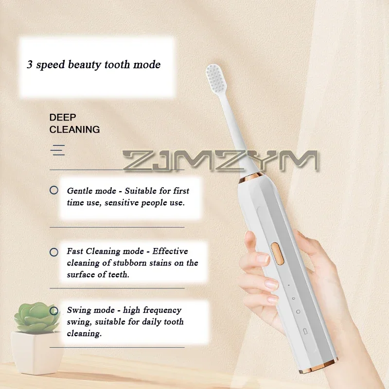 USB Rechargeable Electric Toothbrush Soft Bristle Portable Household Waterproof Smart Electric Toothbrush