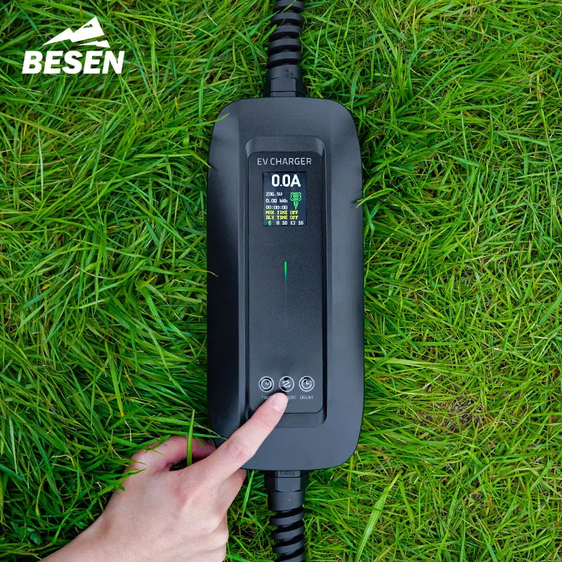 Besen Switchable 6A 8A 10A 13A 16A Type 2 3.5kw شاحن Ev محمول مع قابس Schuko #6