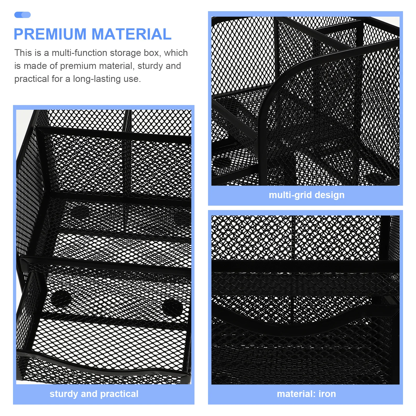 Tempat Pensil Logam Kreatif Tipe Laci Multi-Grid Kotak Penyimpanan Organizer Meja Perlengkapan Kantor Organizer Meja