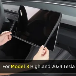 For Model 3 Y Highland 2024 Tesla Accessories Screen Protector Silicone Frame Display Edge Body Cover Central Control 2023 2022