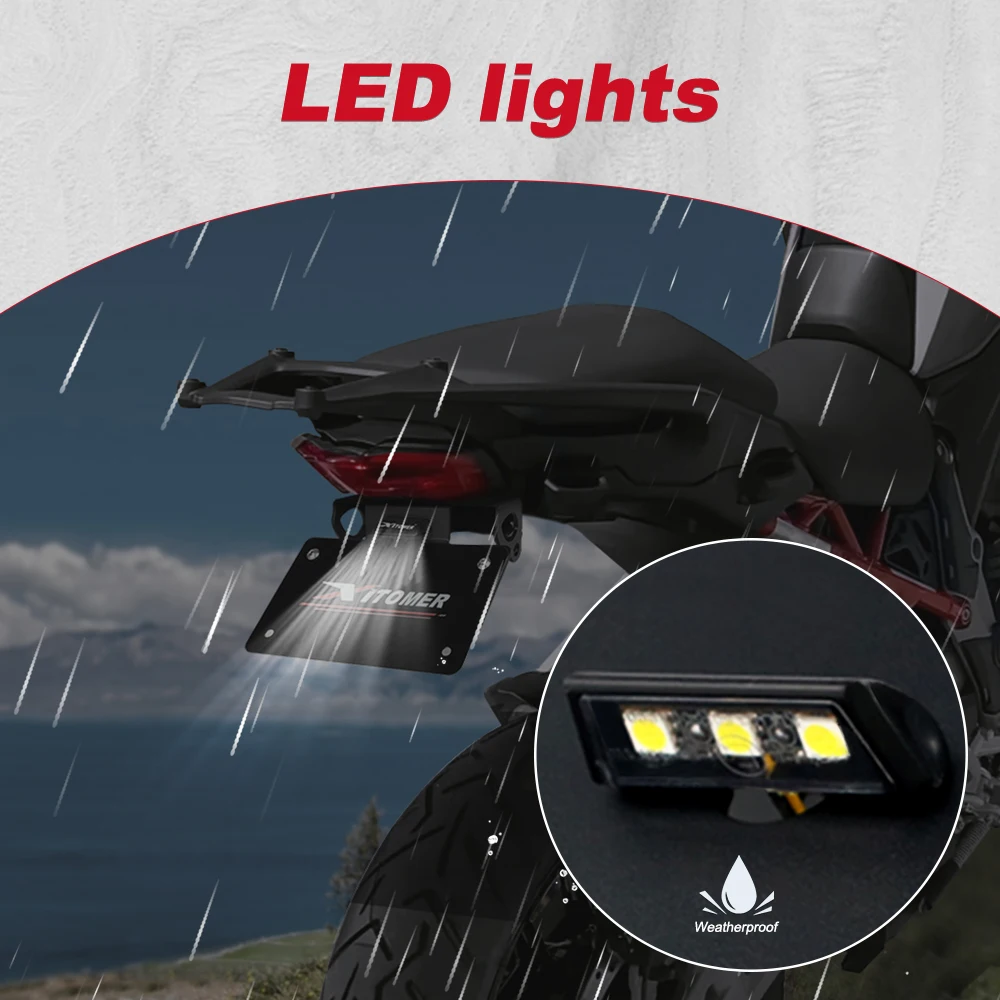 لوحة ترخيص حامل قوس ل Ducati Multistrada V4 /V4S 2021 2022 2023 2024 دراجة نارية الذيل الخلفي مرتب الحاجز مزيل عدة
