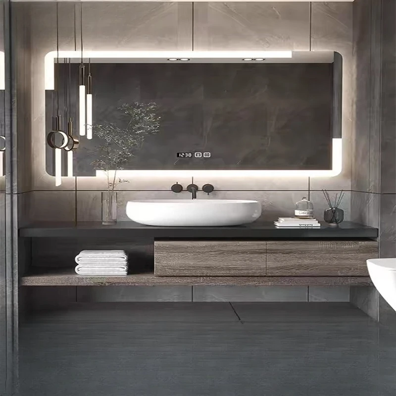 Light luxury bathroom cabinet ceramic integrated basin toilet washbasin cabinet combination washbasin sink