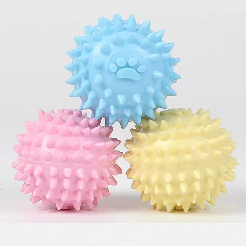 Dog Chewing Toy Interactive Rubber Ball for Small Large Dog Cat Pet Tooth Cleaning Indestructible Footprint Ball Pet Accessories