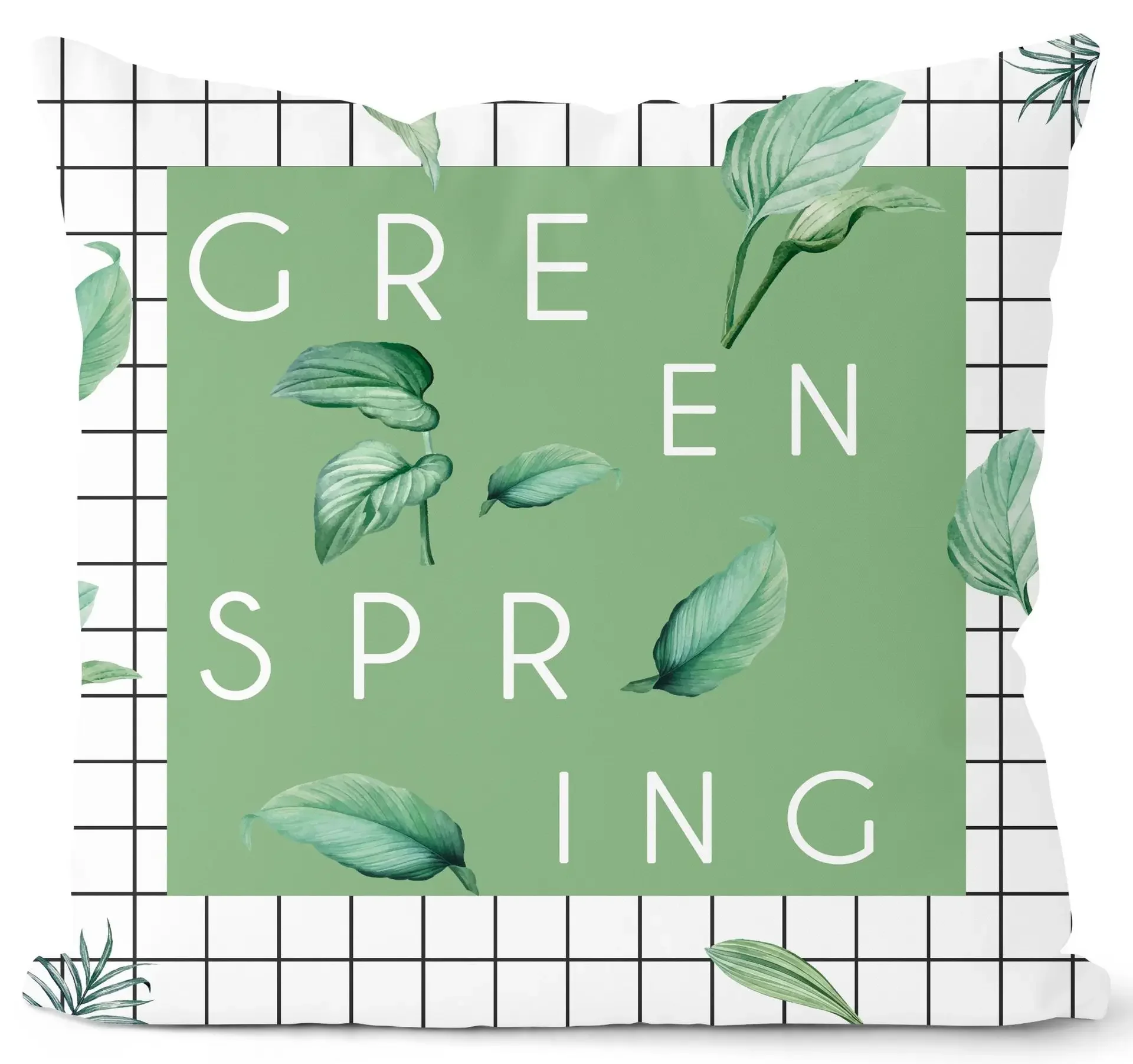 Housse de coussin imprimée plantes vertes et girafe, taie d'oreiller Hipster nordique à géométrie Simple, pour canapé-lit, sièges, nouvelle collection été