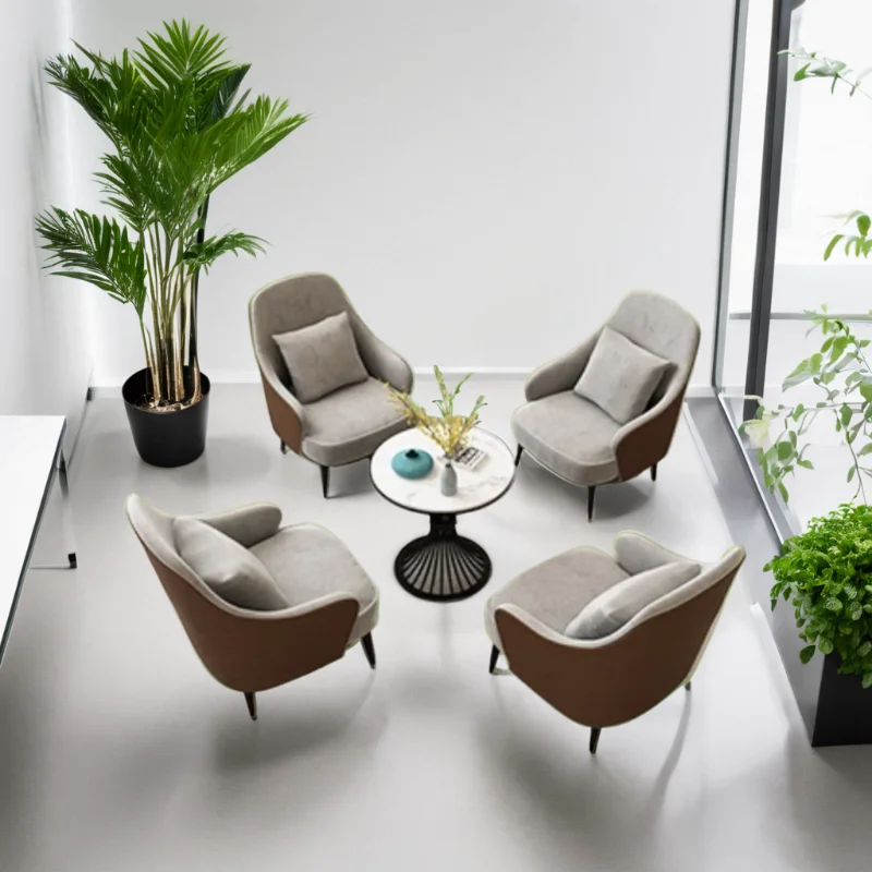 Custom. Hotel Single Sofa Coffee Table Negotiation Table and Chair Set Guesthouse Reception Desk Leisure Reception Sales Off