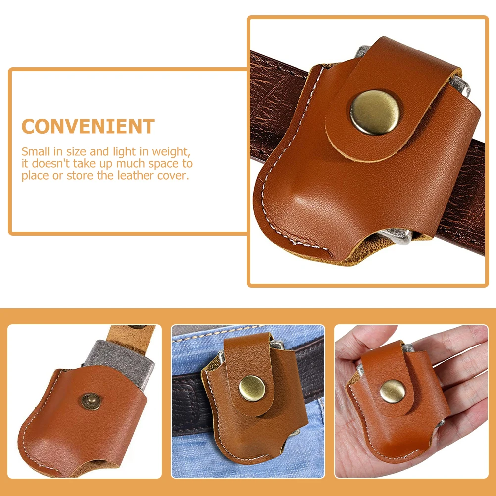 

Vintage Lighter Sleeve Portable Cigarette Holder Business Card Organizer Belt Bag Smoke Accessories Travel Work for Men