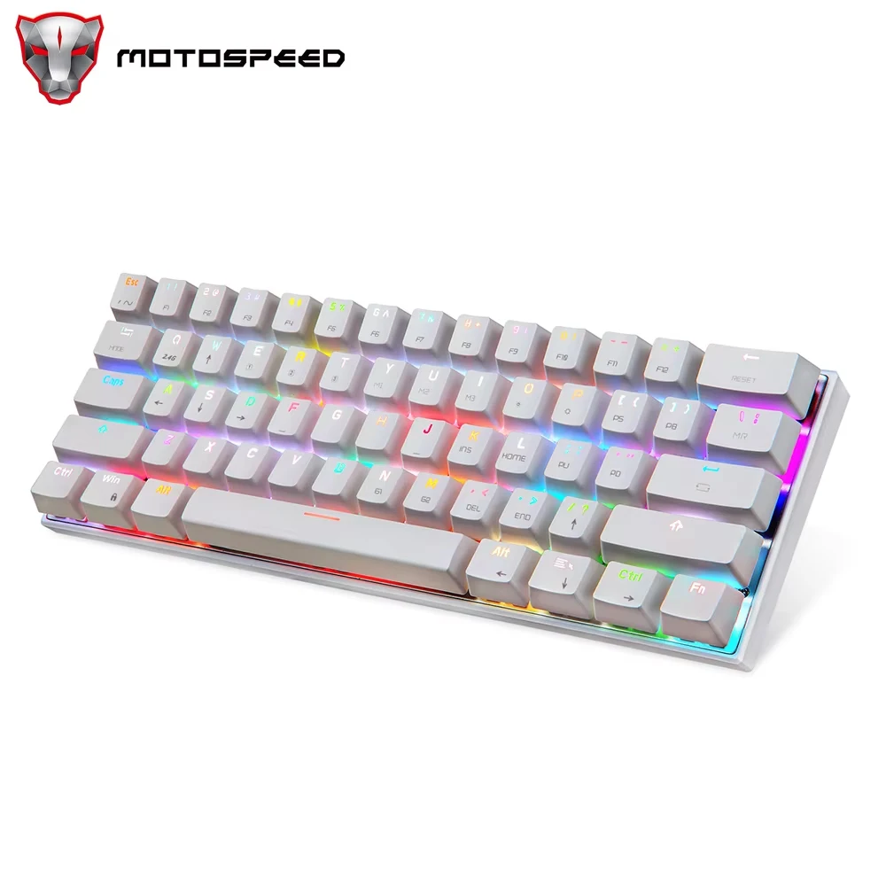 

Motospeed SK62 Mechanical Keyboards Wireless Bluetooth Tri Moed 61Keys RGB Backlit Gaming Keypad Blue Red Switch Macro Drive