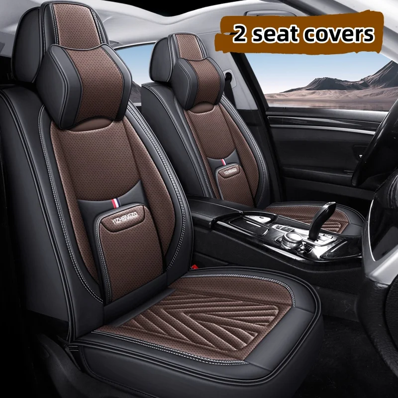 

(Comfort Edition) Front Double Seats, Paired with 2 Comfortable Memory Foam Headrests, Luxurious Pu Leather Full-Cover Car Seat Covers, Universal Fit, Three-Dimensional Design, Delicate Texture, Comfortable and Breathable, Suitable for All Seasons, Ergono