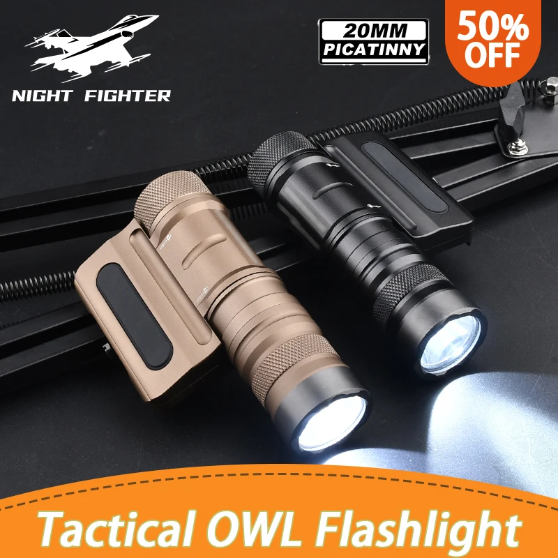 

Tactical Flashlight 1500lumens Powerful Optimized Weapon Light Cloud OWL Tactical Flashlight for20mm Rail Hunting Gun Rifle ﻿