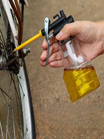 1pc High Pressure Transparent Oil Bottle, Plastic Hose Drop Resistant Copper Tip Nozzle Oil Filler Oil Bottle Oil Gun