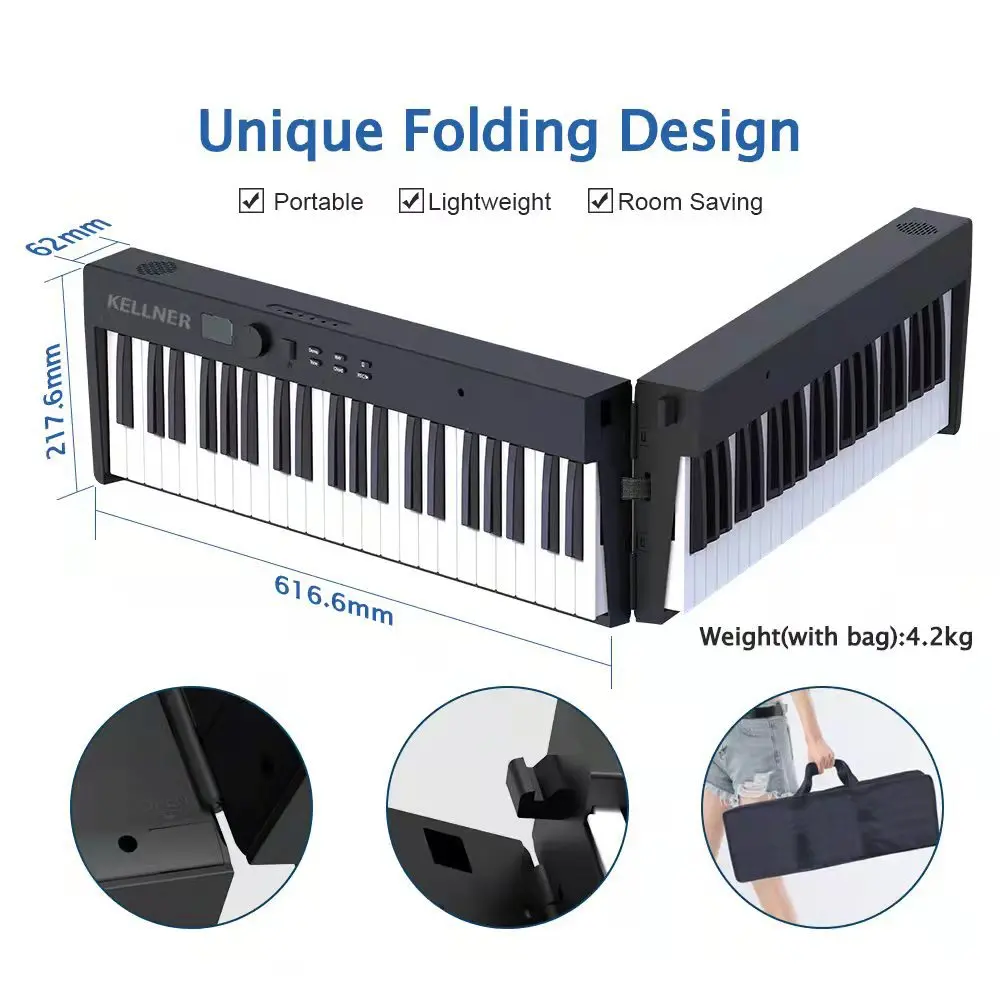 New intelligent folding piano 88-key portable electronic piano splicing hand-rolled electric steel