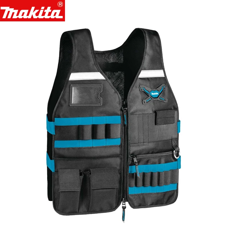 makita eletricista hardware storage bolsa carpenter trabalho vest multi funcional ferramenta coletes bolsos ajustaveis e05636 01