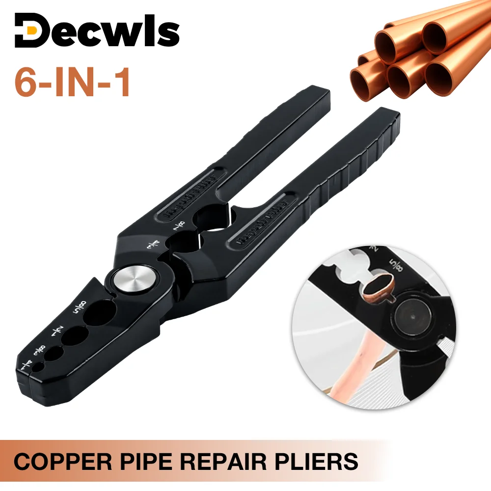 6-In-1 Air-Conditioning Copper Pipe Rounding Pliers Flat Pipe Restore Rounding Tools Diameter 1/4