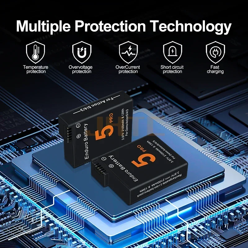 Batteries For DJI Osmo Action 3 4 5 Pro Battery Charger 2100mah For Osmo Action 5 pro Battery Camera Accessories Batterie