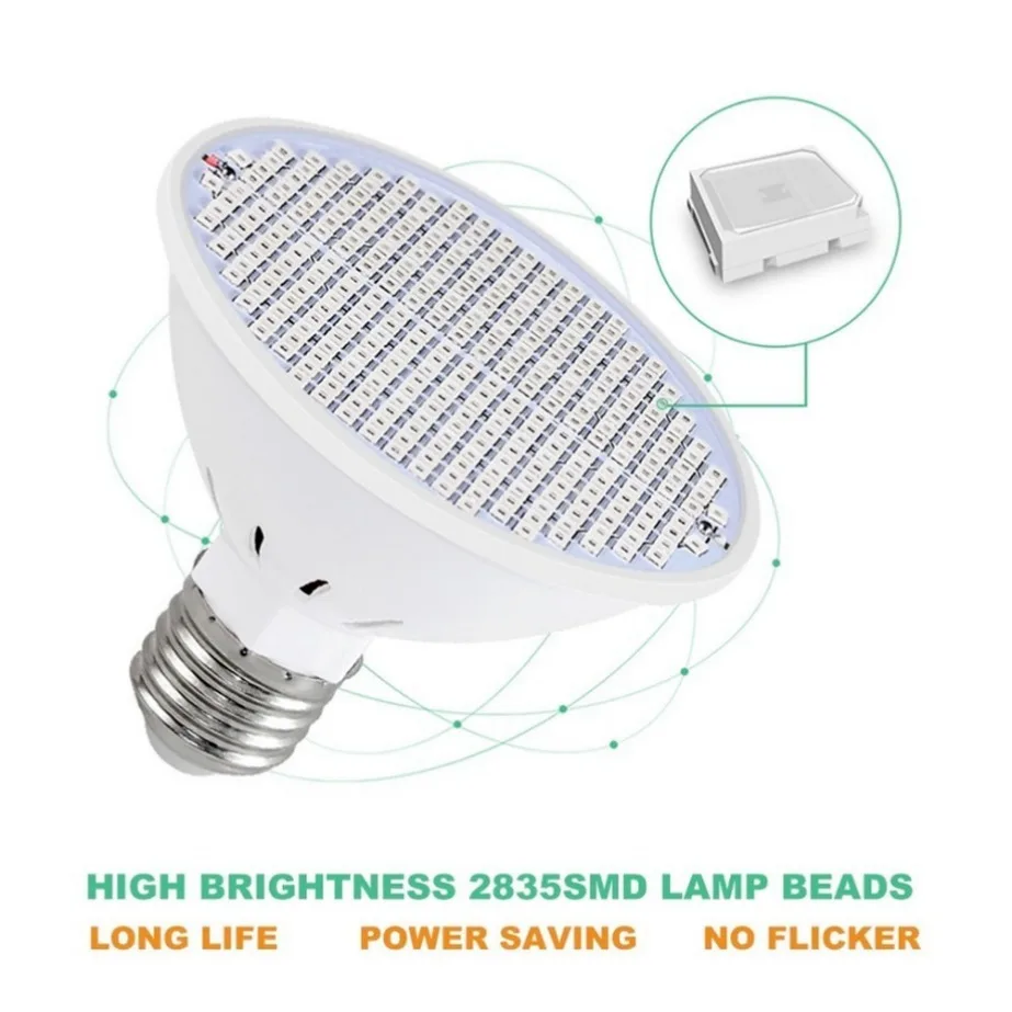 PaaMaa LED Grow Light E27 Full Spectrum Phyto Lamp Plant Bulb Growth Light Hydroponics 126 200 300 Led Greenhouse Lamp Grow Tent