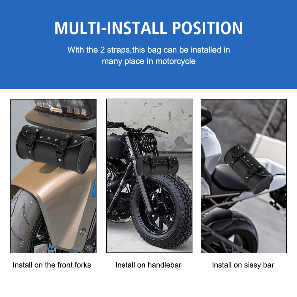 Car Repair Kit Leather Saddlebags Waterproof Small Capacity Saddlebag Motorcycle Saddle Bags Side Tool Tail Bag Storage Bags