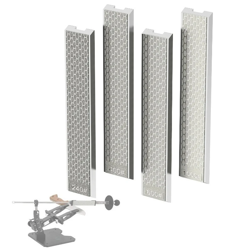 4PCS Diamond Sharpening Stones, 6.2 Inch Diamond Plates with Aluminum Base, Knife Sharpener Replacement Kit