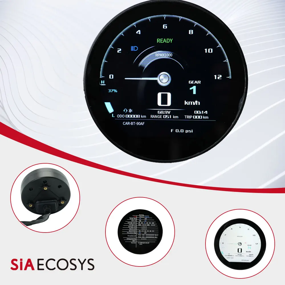 

Motorcycle Display 3.6inch TFT SCJ3622-A Speedometer CAN BUS and LIN Electric Motorcycle Round Adjustable Fardriver Controller