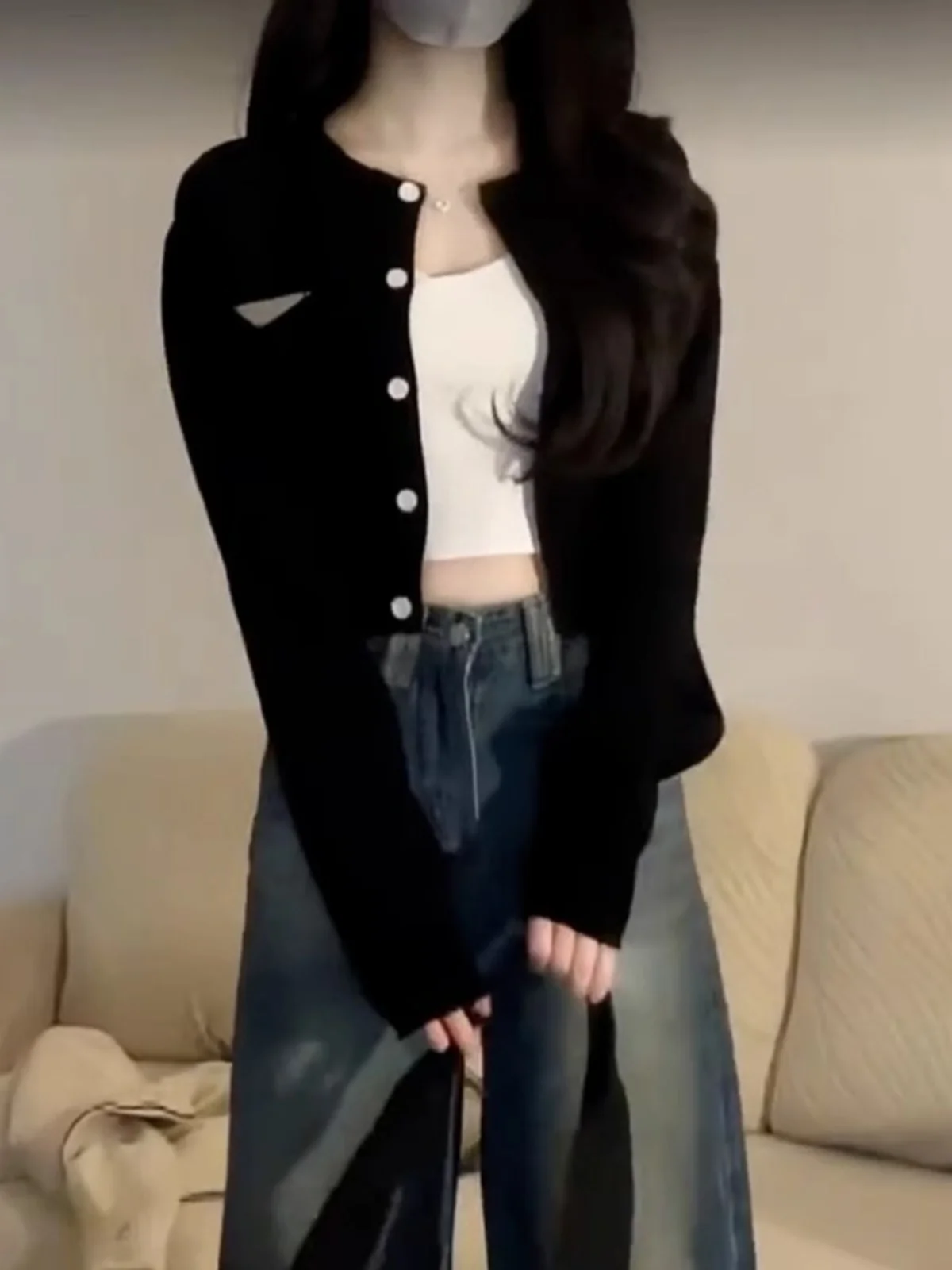 Bla ort Knitted Sweater Coat Women's Early Autumn 2024 New Thin Small Outerwear Cardigan Top Korean Sle Commute Faion