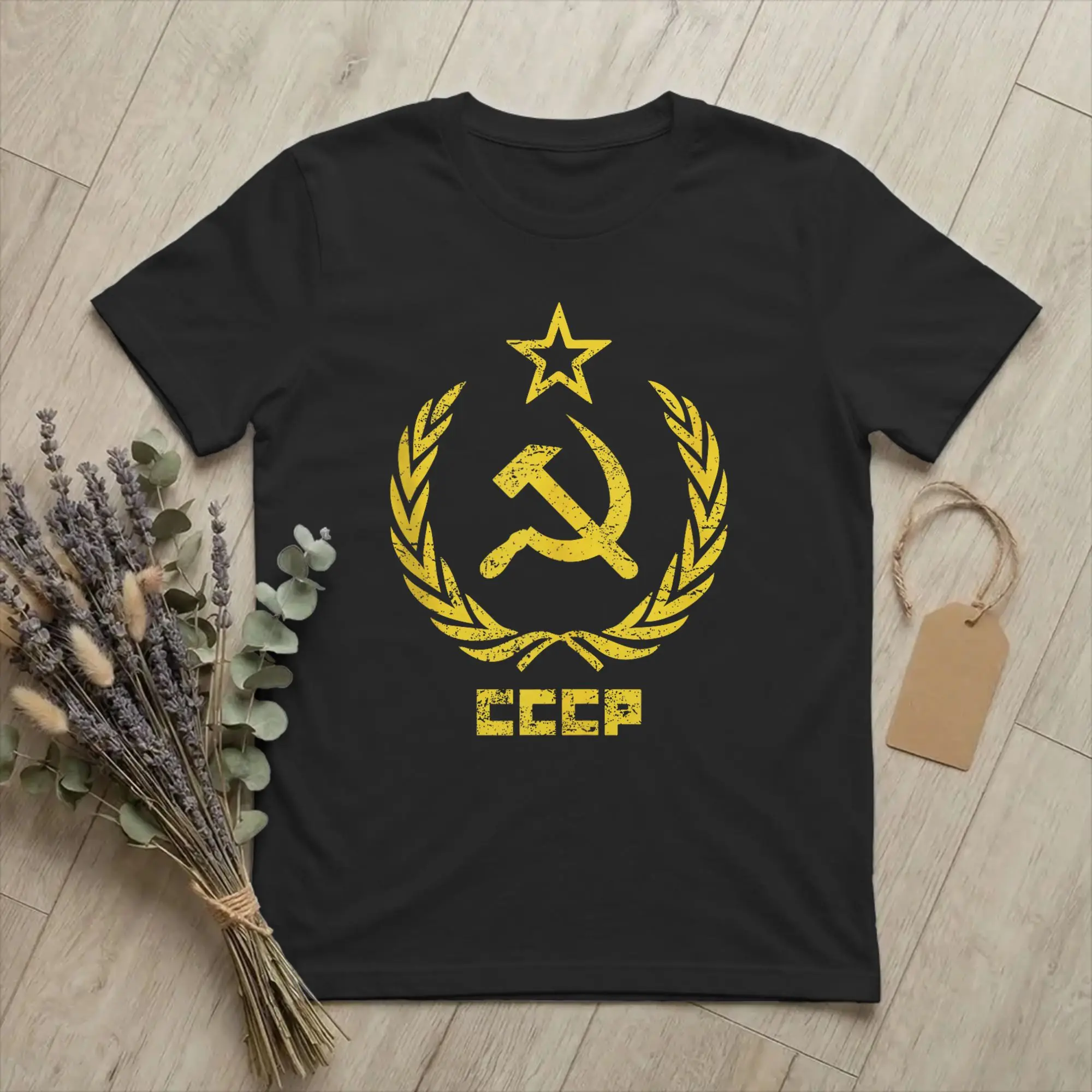 Hammer Sickle Soviet Union CCCP T Shirt Men Cotton Creative T-Shirt Round Neck USSR Russian Tee Shirt Short Sleeve merch Print