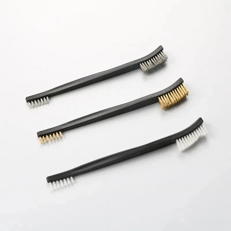 3/6/9/12/15/18Pcs Mini Wire Brush Set Steel Brass Nylon Cleaning Polishing Detail Metal Rust Brush