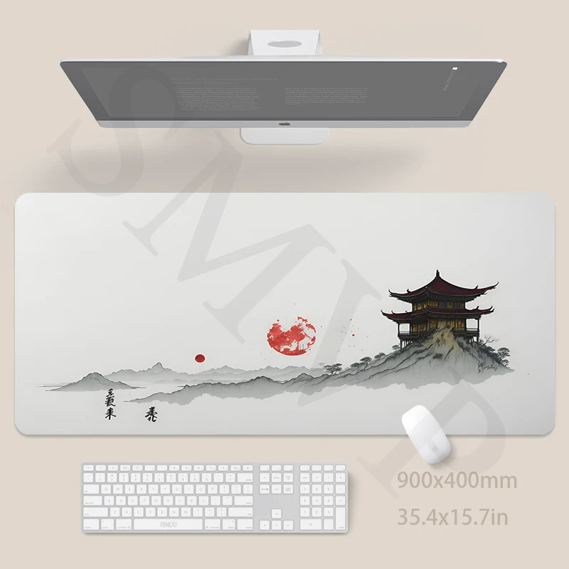 

Chinese Painting Large Mouse Mat Gaming Mousepad Big Gamer Desk Mat 40x90cm Rubber Keyboard Mats Desk Pad Best Mouse Pad