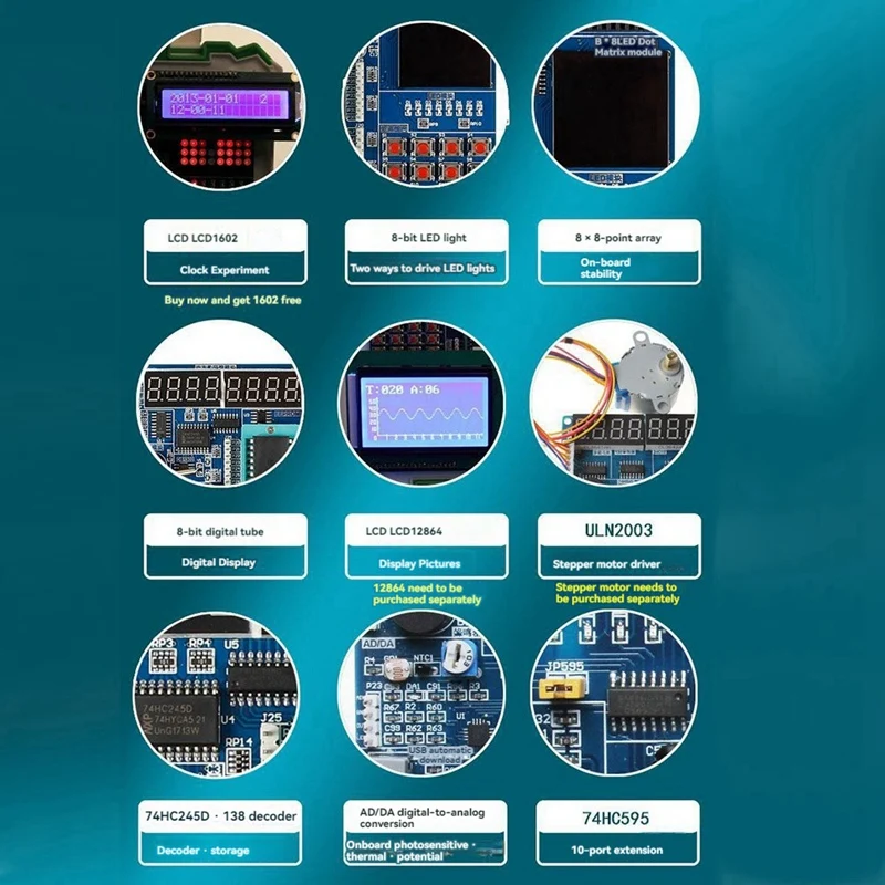 51 Single Chip Microcomputer Development Board 51 Development Board Learning Board STC89C52 Suite Minimum System