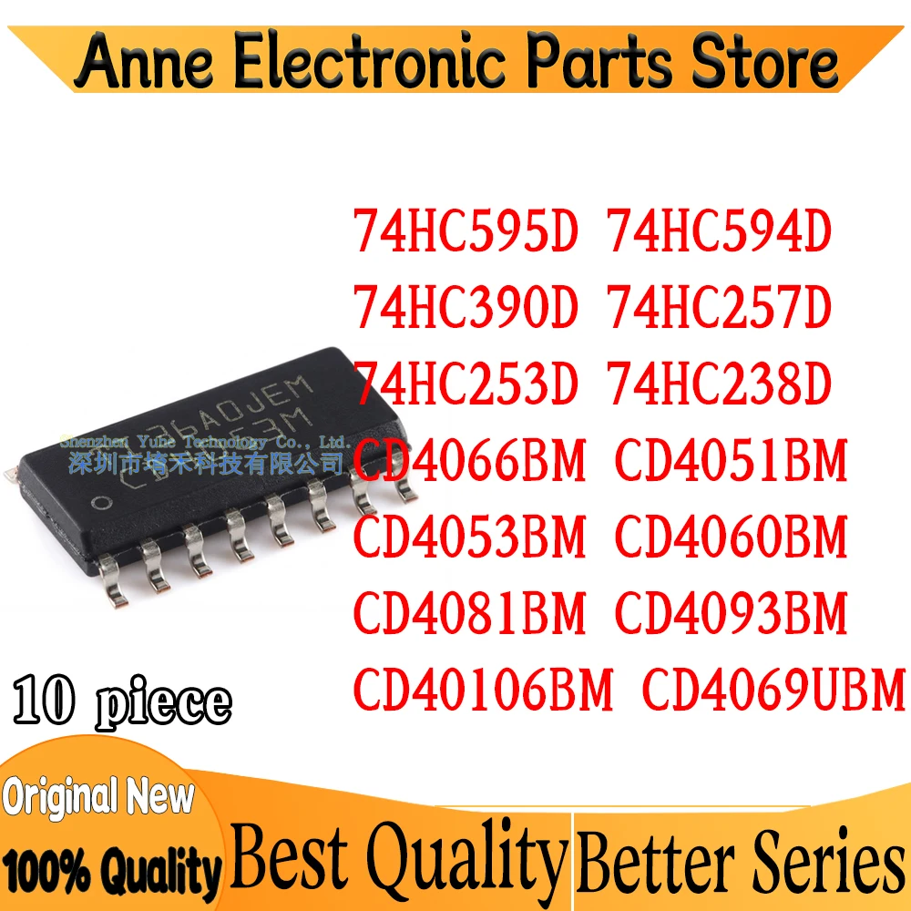 74HC595D 74HC594D 74HC390D 74HC257D 74HC253D 74HC238D CD4066BM CD4051 CD4053 CD4060 CD4081 CD4093 CD40106 CD4069U BM IC Chipest