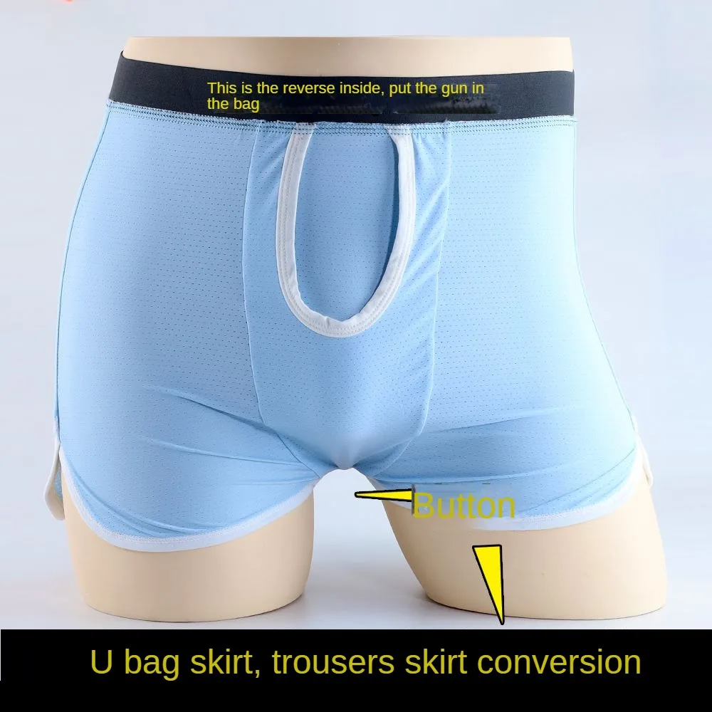 Man Sexy Underwear Gay Crotch Open Boxers Breathable Homme Briefs Thongs Split Erotic Ass Show Trunk Shorts Sissy Jockstrap New