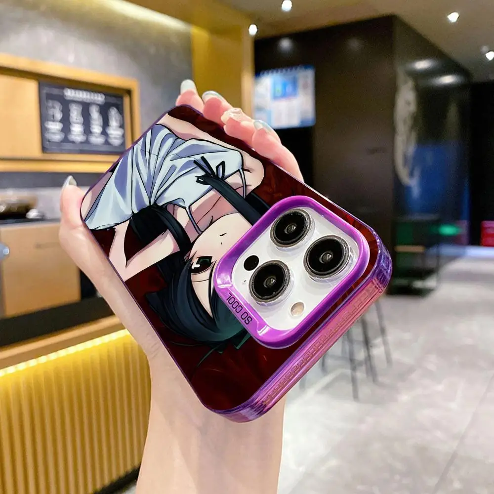 Saya no Uta حافظة هاتف محمول لهاتف آيفون 17 16 15 14 13 12 11 X XR XS 8 7 Pro Max Plus غطاء أرجواني شفاف فاخر جميل