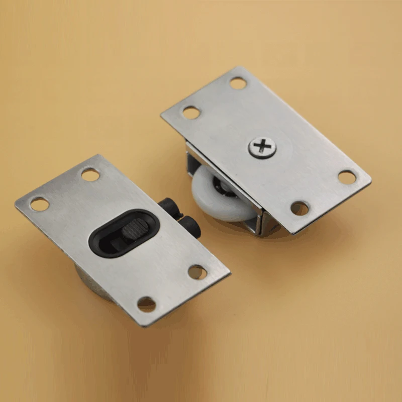 

1 Set Wardrobe Door Pulley Sliding Door Up And Down Track Cam Slide Rail Hanging Wheel Wardrobe Cabinet Stainless Steel