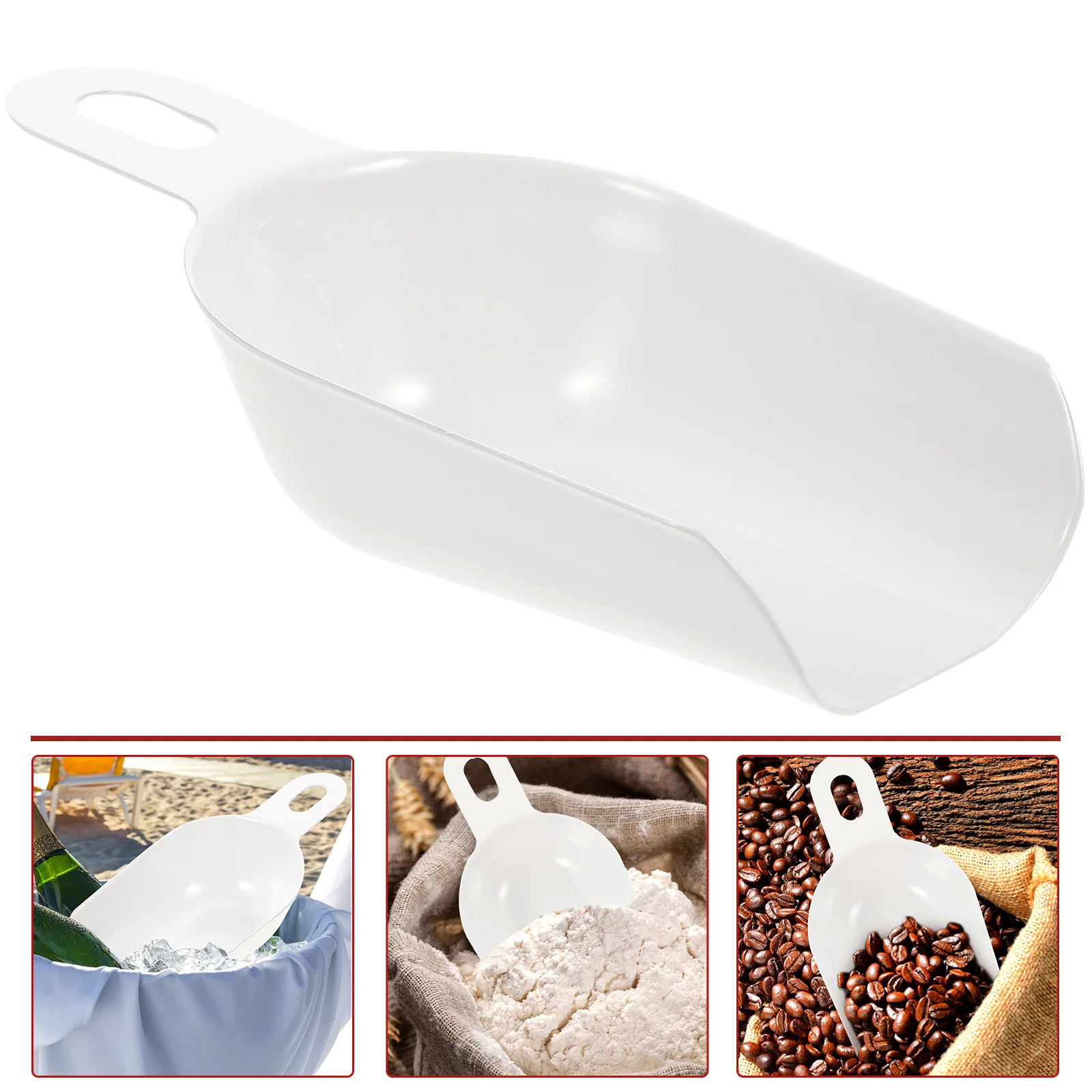 

Thick Multi-Purpose Kitchen Shovel Stainless Steel Polished Ice Flour Bean Scoop Home Food Grain Sugar Coffee Scoop