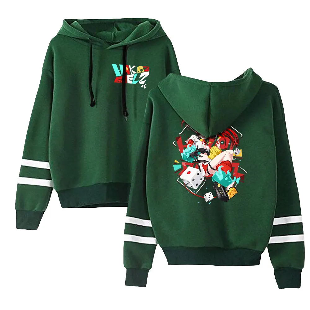 Vtuber Hakos Baelz Anime Pocketless Parallelle Staven Mouw Sweatshirt Heren Hoodie Harajuku Streetwear Unisex Kleding