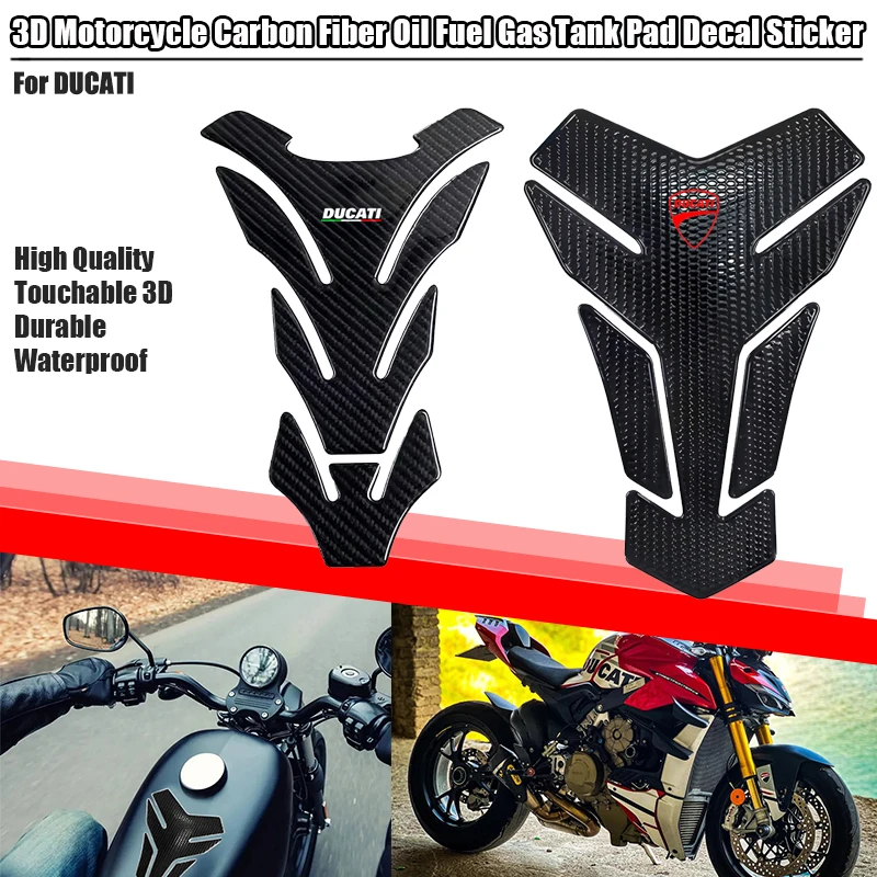 Adesivo protetor para tanque de combustível de motocicleta, adesivo 3d para ducati 1199 1198 796 795 848 1299 1100 1098 999 954