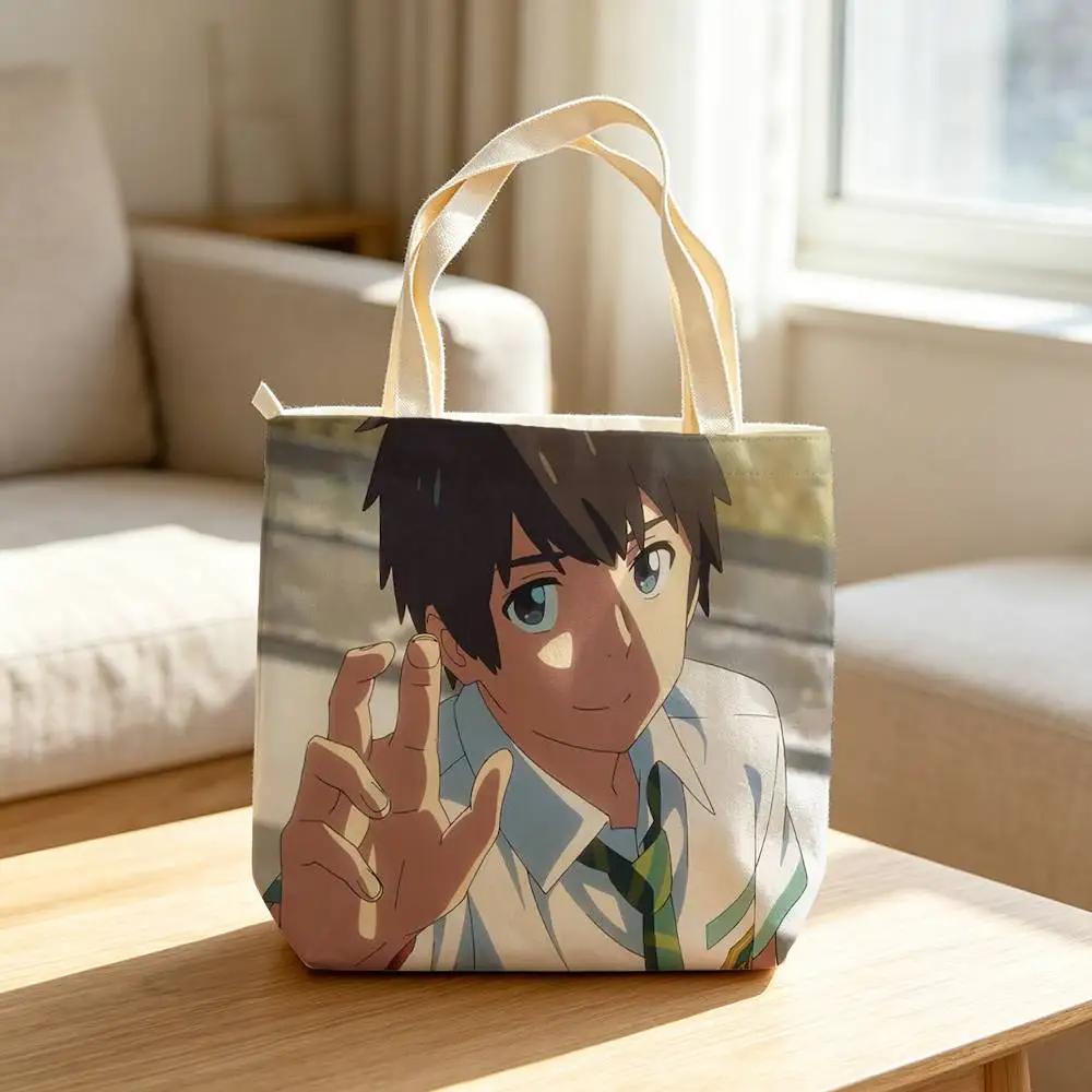 Your Name Anime Kimi no Na-wa  Storage Bags Waterproof Canvas bags suitable for going to class, shopping, gifts, and commuting