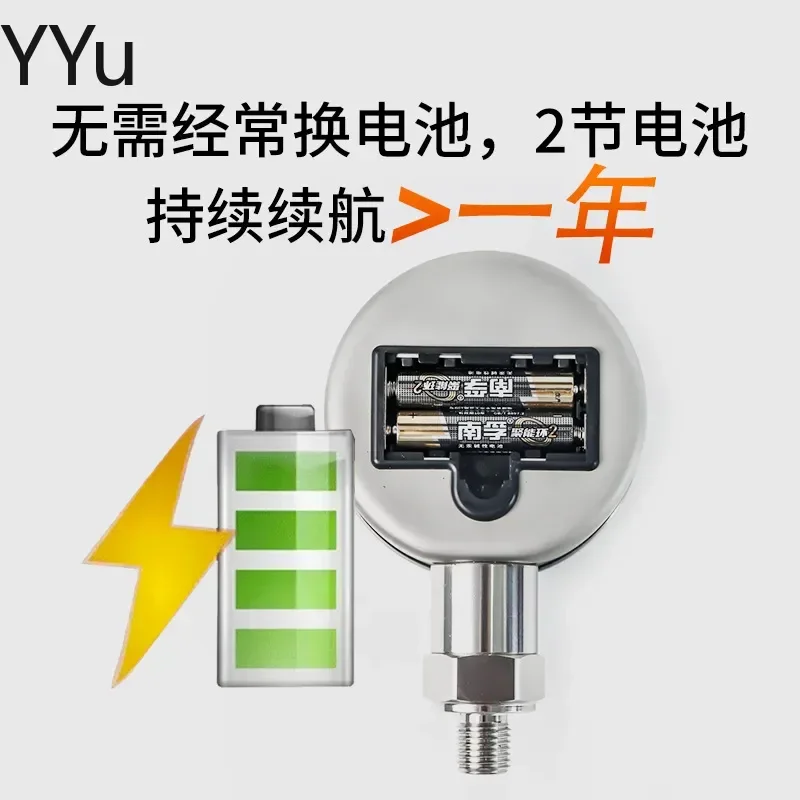 for Digital Water Pressure Gauge Electronic Barometer High Temp Resistant Threaded Mount Display Meter for Industrial Home