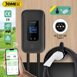 JDMEX EV Charger Station 16/32A Electric Vehicle Car Charger EVSE Wallbox Wallmount 7.6/11/22KW Type2 Cable IEC62196 APP Control